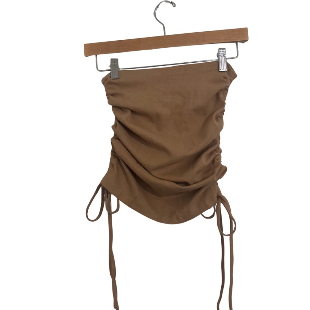 Chic Brown Ruched Mini Skirt